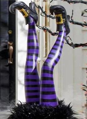 极速1 Pair Halloween Evil Witch Legs Props UOpside Down Wiza