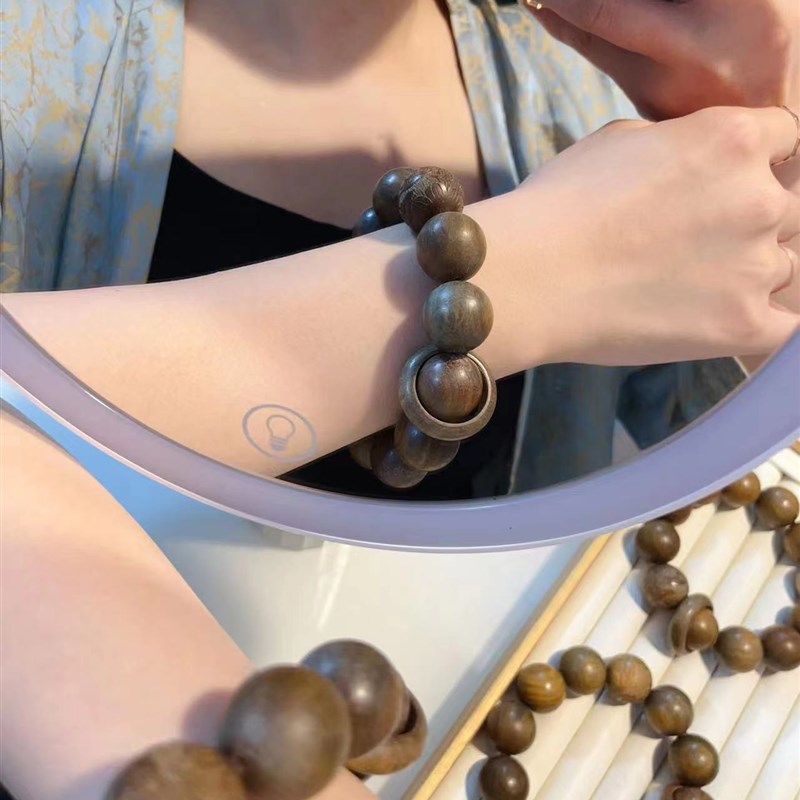 极速会吐丝的真绿檀q单圈手链文玩时尚饰品佛珠手串T898