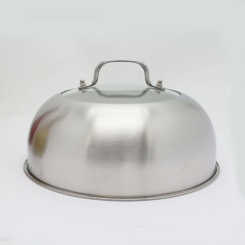 新品不钢锈锅盖304食品级家加用蒸锅盖子高盖加厚炒锅.盖高拱形炒