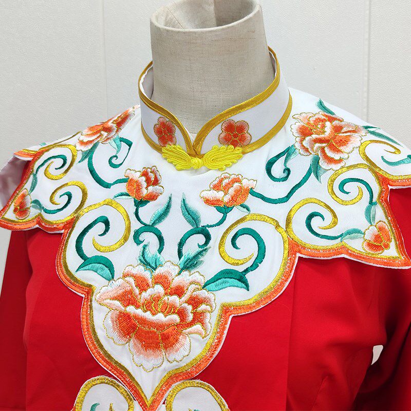 新品戏剧戏曲越剧黄梅戏戏服新款C绣花大红王熙凤花旦老旦娘娘舞