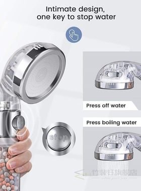 极速3 Modes SPA Ion Filter Shower Head JHigh Pressure Saving