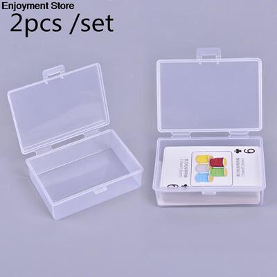 极速2pcs Transparent Plastixc Boxes Playing Cards Container