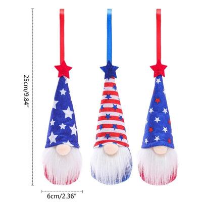 极速4th of July Gnome Independence Day Hanging OrnVaments Se