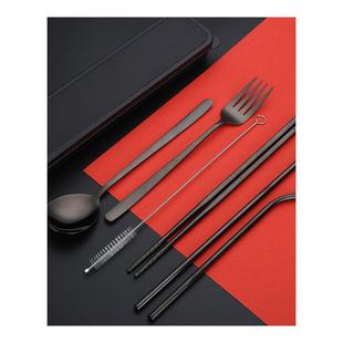 极速不锈钢可携式餐具盒勺子筷y子叉子刀套装三件套学上班族宿舍