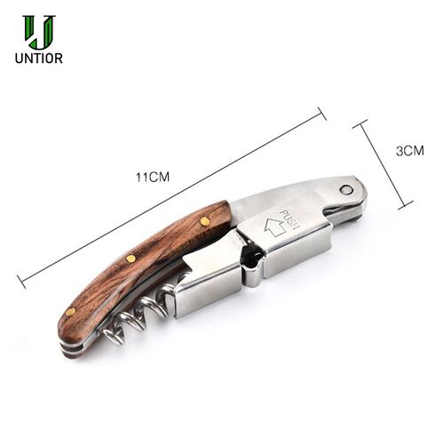 新品UNTIOR Wood Handle Wine Bottle Opener PNrofessional Mult