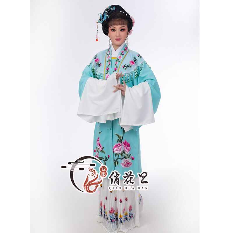 新品新款古装戏曲越剧黄梅戏花旦青衣小姐绣花仿真U丝云肩女对披