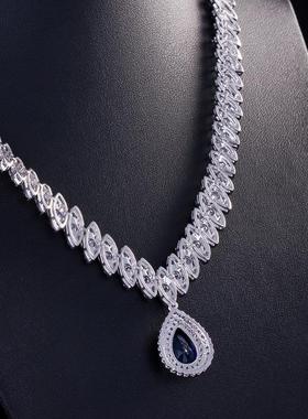 极速项链b新娘耳环礼服婚纱套装配饰饰品锆石套链宴会女首饰晚结