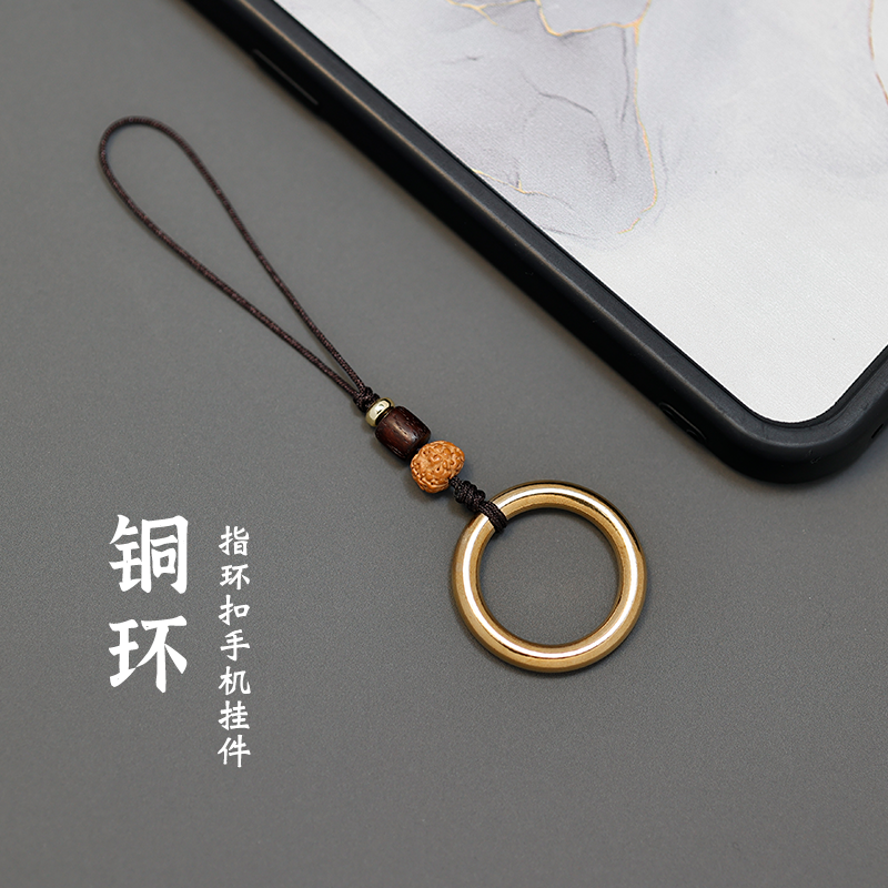 纯黄铜指环扣花暖金属