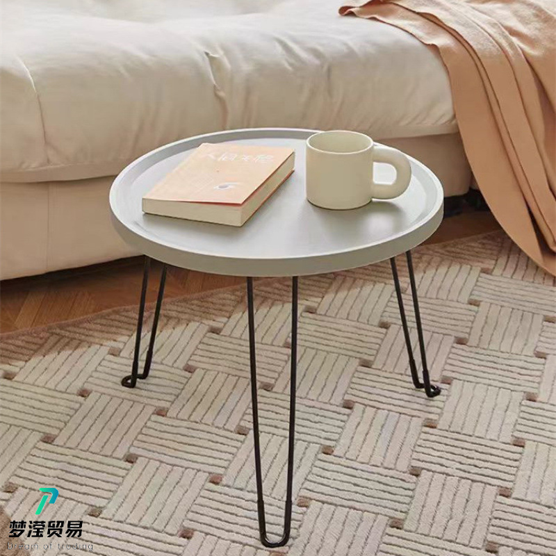 茶几家用客厅可折叠沙发边几简易小圆桌卧室迷你床头桌网红小桌子