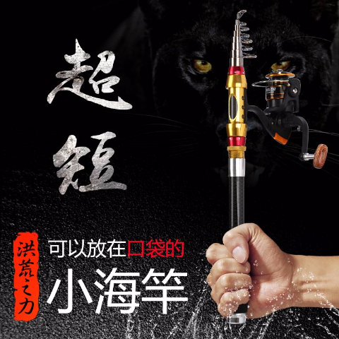 便携式碳素伸缩超短超硬迷你小海竿1.8-3.6米远投竿抛竿海杆套装,户外/登山/野营/旅行用品,海钓竿,淘宝优惠券,粉丝福利购,淘宝优惠卷