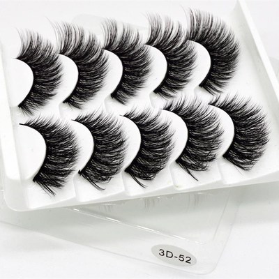 极速5Pairs 3gD Natural False Eyelashes Long Thick  Makeup 3D