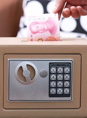 极速万泰小型全钢保险柜家用 保险箱迷你入M墙床头 电子密码保管