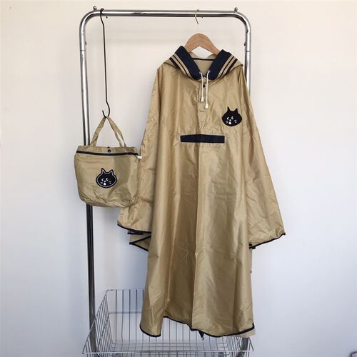 极速Nya酱日系23春夏ne惊讶猫netH雨衣单人成人儿童亲子骑行防水