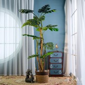 店假树仿生绿植落地装 新品 仿真植物龟背竹大型盆栽客厅室内服I装