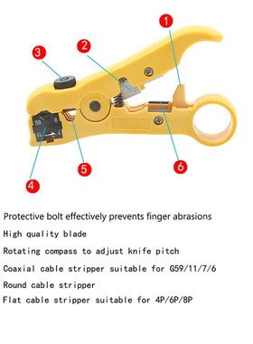 极速for UTP/STP RG59 RG6 RGw7 RG11 Cutter Striper Cable Wire