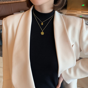 极速轻奢小众设计感钛钢项链女vins潮冷淡风锁骨链2021年新款 嘻哈