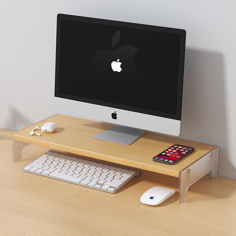 极速台式电脑增高架笔记本显示器支架H桌面置物架垫高底座键盘收