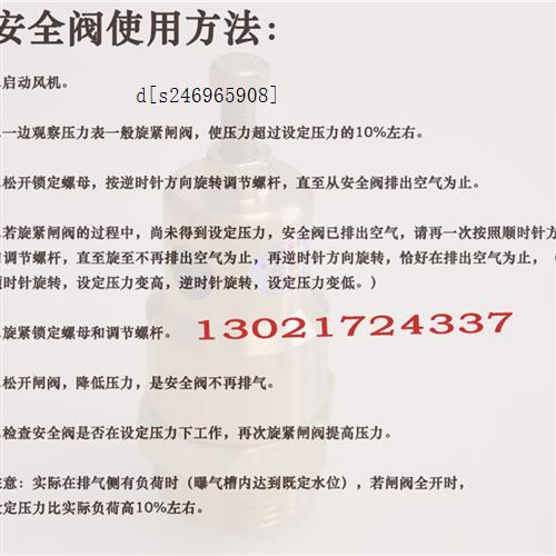 极速百事德三叶罗茨鼓风机专用安全泄压z阀A27TW-2Q SVF-32黄铜安