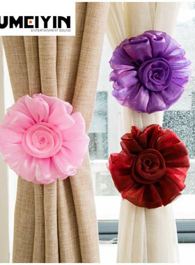 极速5 aColors 1 PC Rose Flower Curtain Tieback Buckle Clamp