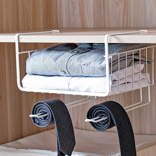 极速日本铁艺厨房置物架吊柜橱y柜下挂架宿舍神器衣柜分层收纳架