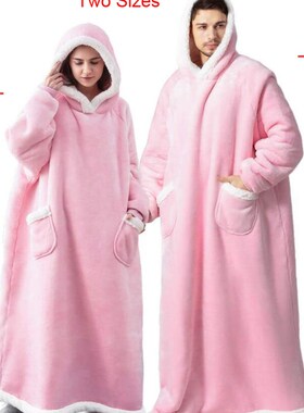 极速Super Lonhg Flannel Blanket with Sleeves Winter Hoodies