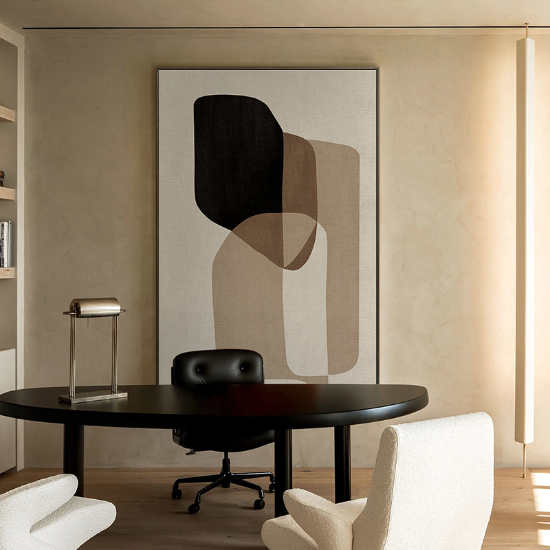 极速侘寂风壁画客厅装饰画沙发背景墙G抽象挂画现代简约极简黑白