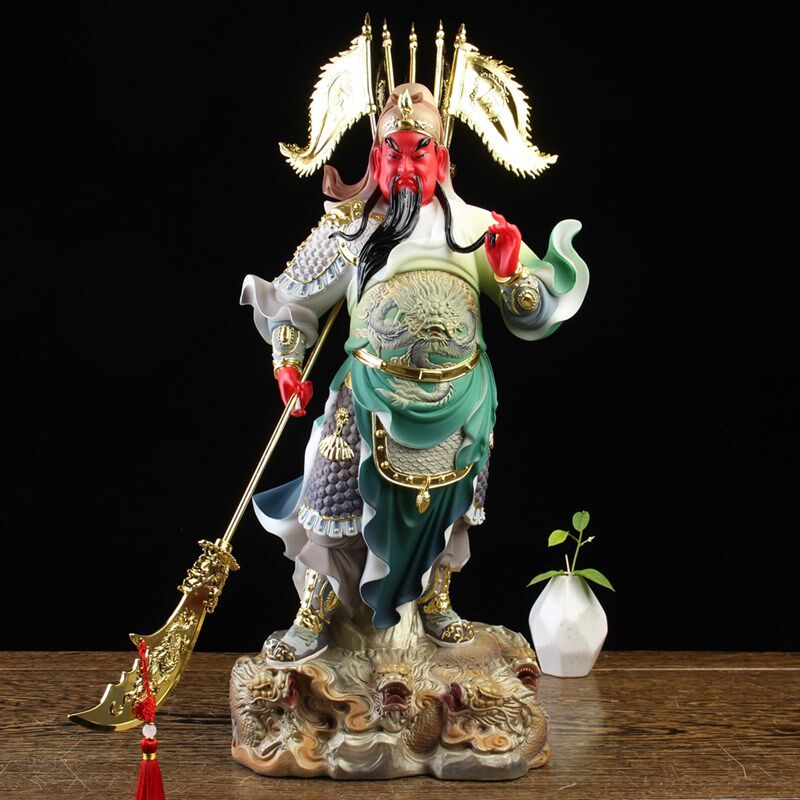 极速武财神爷佛像关公摆件彩绘家用供奉招财关羽帝神X像办公室商