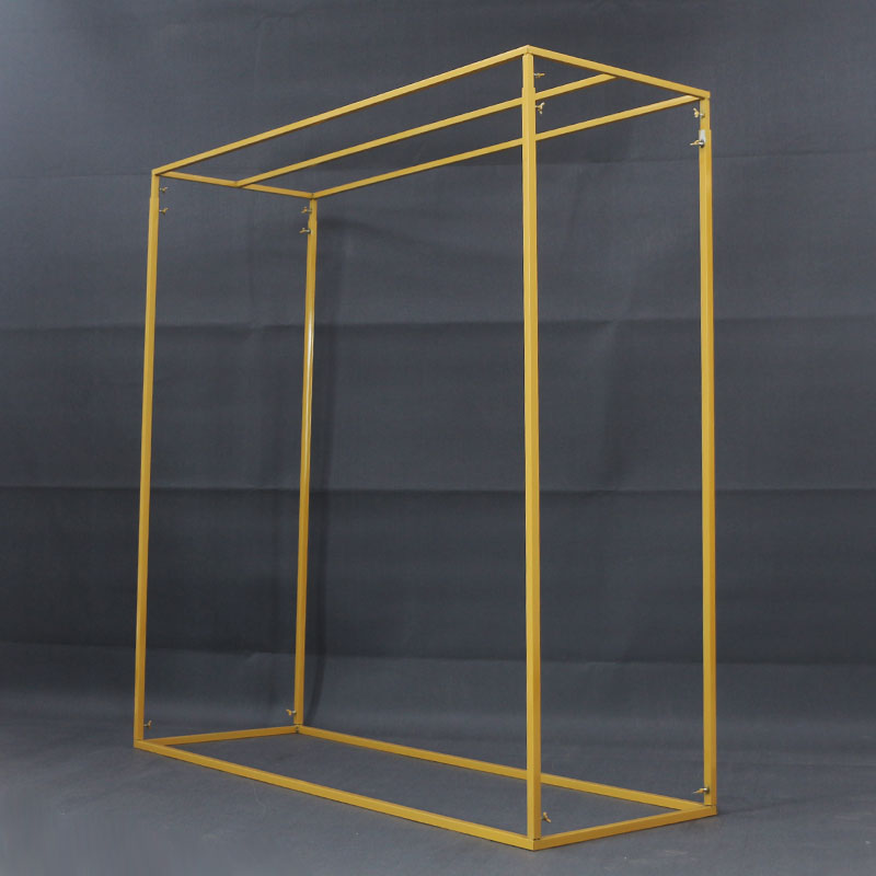 极速新款婚庆道具铁艺几何架子方框屏风婚K礼背景迎宾花架橱窗装