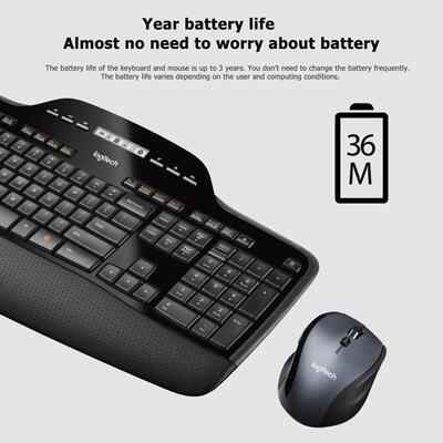 极速Logitech MK71m0 Keyboard Mouse Combs Set 2.4GHz Wireless