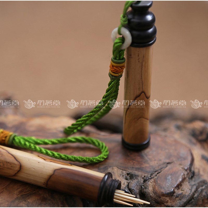 极速精品蝴蝶竹h牙签筒 斑竹小香筒香道配件 竹制便携收纳盒沉香