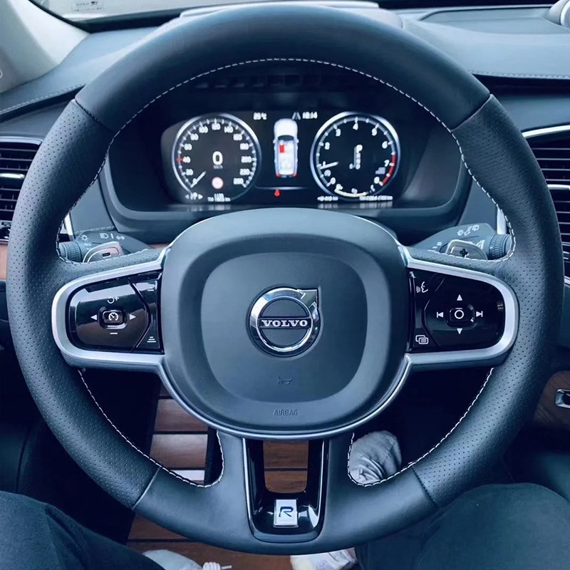 沃尔沃xc60/s90/s60/xrc40/xc90/s80l/v40/v60真皮手缝方向盘把套
