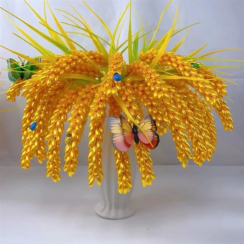 只卖成品c网红手工黄金大麦穗稻穗珠子小麦水稻谷开业乔迁客厅摆