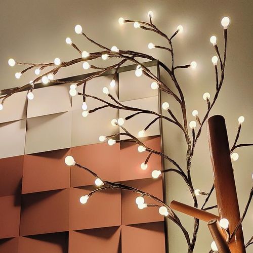 LD树枝藤条灯太阳能灯彩房间卧闪室装饰EVFN灯串满天星网红户外布