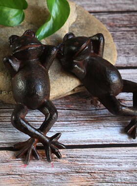 复古手工铁艺青蛙可爱仿真动物户外花园庭院家居装饰摆件杂货创意