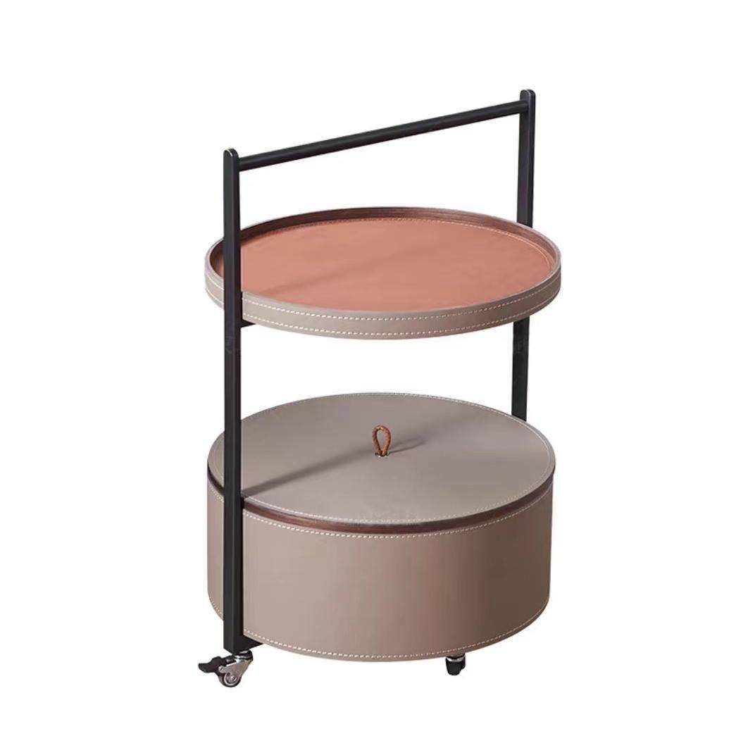 意式马鞍皮沙发边几可移动碳素钢储物角几设计师高级感圆形小推车,橡塑材料及制品,其他塑料制品,淘宝优惠券,粉丝福利购,淘宝优惠卷