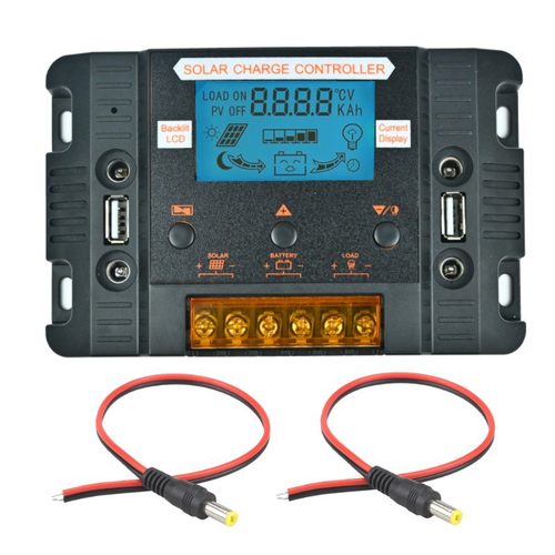 夜光显示12V24V30A太阳能控制器带DC+USB口光伏太阳能充电控制器