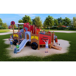 户外组合滑梯木质PE板可设计 幼儿园小区户外游乐设备