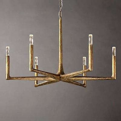 RH出口北美THADDEUS吊灯全铜美式复古轻奢后现代客厅餐厅水晶灯具