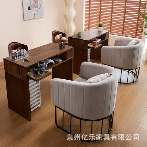 2025新款俄式美甲桌椅套装多抽屉多功能收纳美甲台单双人带吸尘器