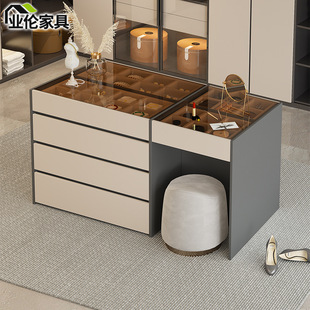 衣帽间中岛柜简约家用岛台斗柜抽屉柜一体首饰展示收纳储物柜3KJ&