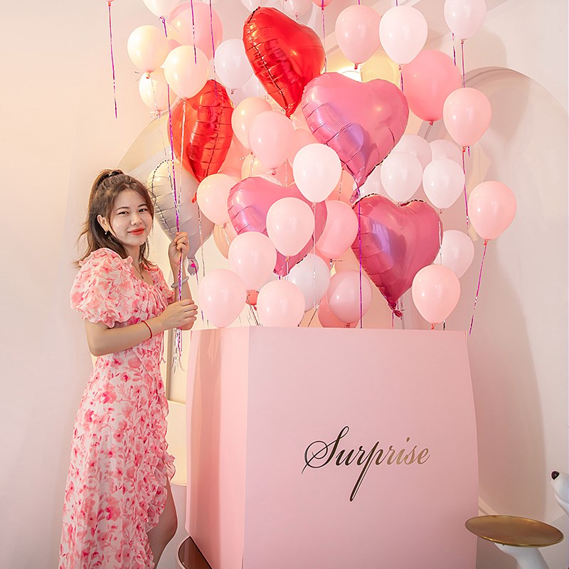 520惊喜盒子浪漫气球飘空w超大号礼物盒求婚表白生日派对装饰布置