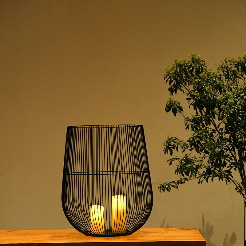 精工细作中式黑色结实大尺寸民宿酒E店大堂楼盘展示厅装饰铁线烛