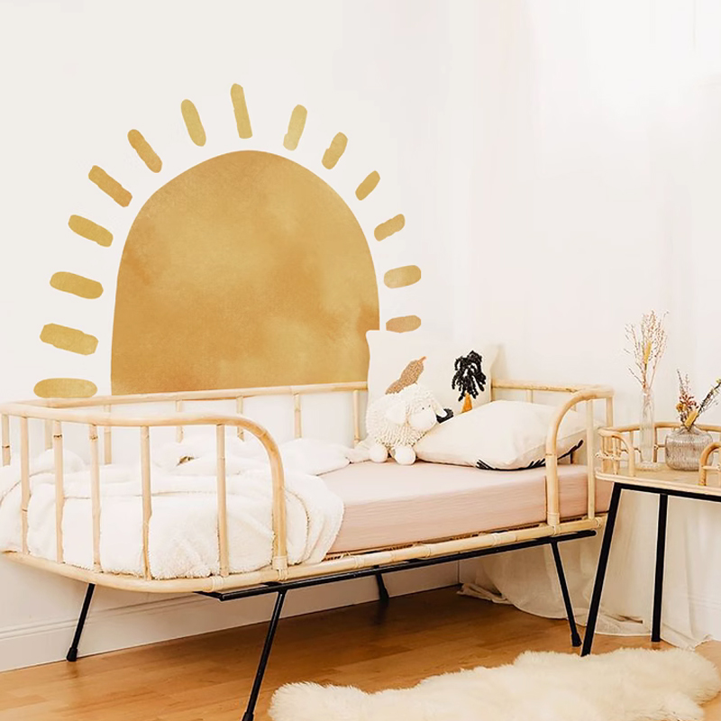 Boho布纹不透明inss儿童墙贴纸自粘卧室太阳环保卡通贴纸宝宝贴