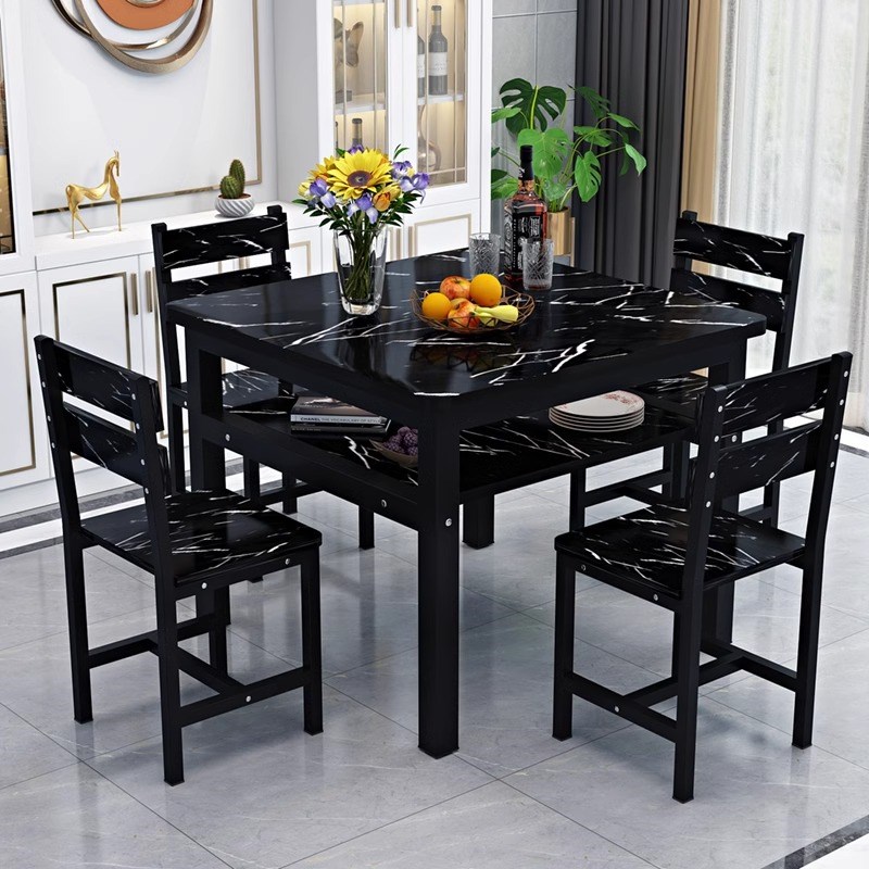 餐桌椅组合d简约现代小户型经济型四方桌正方形双层餐桌家用吃饭