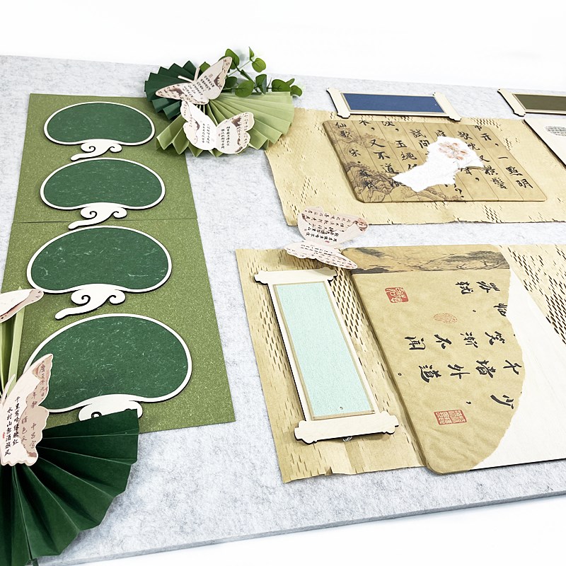 幼儿园环创美化装饰材料环境布置A家园联系古典国风新中式主题墙