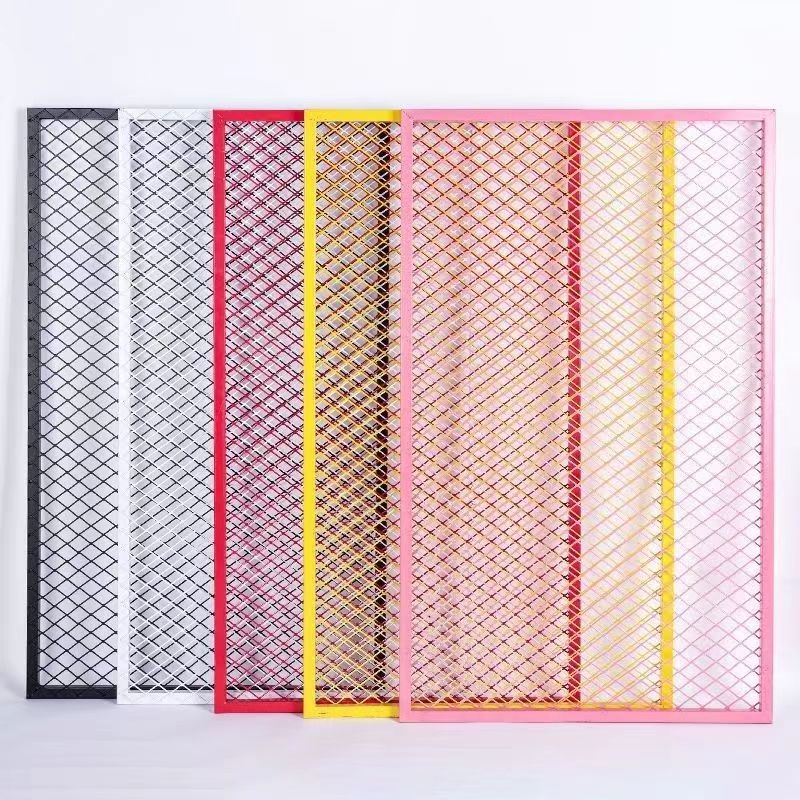 屏风隔断定制菱形网格网片 装饰隔断墙 镂空悬吊M式天花板铁丝网