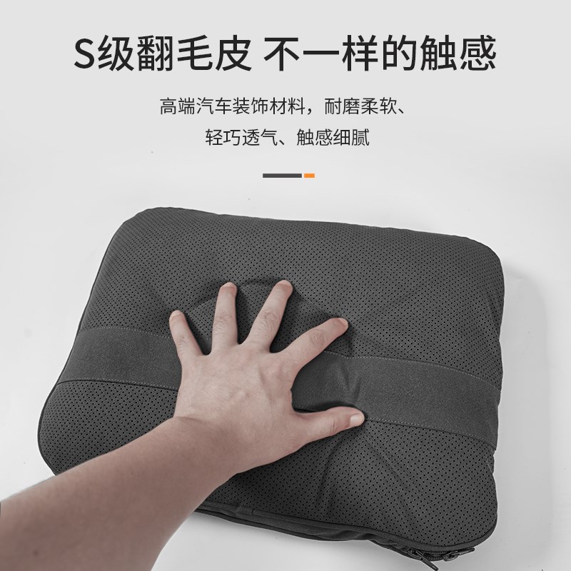 汽车抱枕被子两用二合一车内翻毛B皮多功能折叠腰靠头枕车载空调