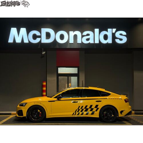 奥迪a5拉花 RS7 RS6 S4 A7车身改装侧裙车贴赛车贴纸跑车机盖彩条
