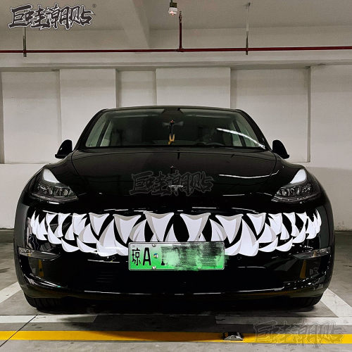 特斯拉model3鲨鱼嘴车贴