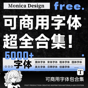 PS字体包下载中文字体库Mac免费可商用Pr创意广告海报AI设计素材